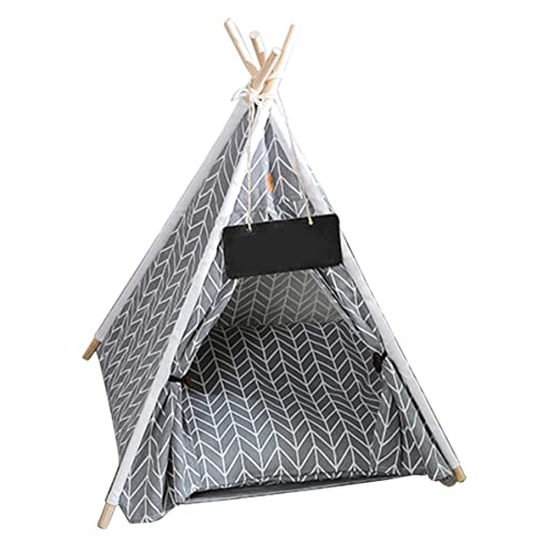 KYEQATY Haustier Tipee Hundezelt mit Kissenhaus entfernbarer waschbarer Zusammenbruch Leinwand Welpe Haus Haustier Supply Accessoire von KYEQATY