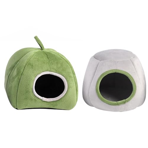 KYEQATY Meerschweinchenbett 2pcs halbmischte Winddicht windprofessionelle thermische Winter Hamster Versteck Schwamm Füllung unter Boden Dampproof kleines Haustierbett für den Winter von KYEQATY