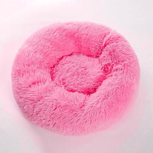 Haustierhütte, Plüsch, Dount, Katzenmatte, rutschfest, warmes Hundebett, weiches Kunstfell, Oberflächenmaterial, Haustier-Pad, flauschig, Anti-Angst-Hundebett (XXL, Rosa) von KYMMPL