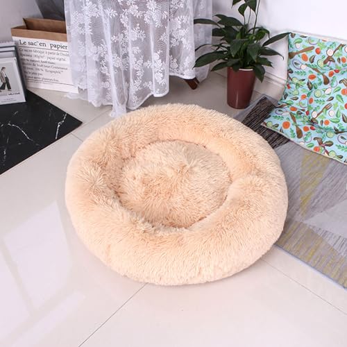 KYMMPL Beruhigendes Marshmallow-Donut-Hundebett, Anti-Angst, rund, weich, flauschig, Plüsch, verdickt, warm, Haustierbett für Hunde und Katzen (80 cm, Stil 17) von KYMMPL