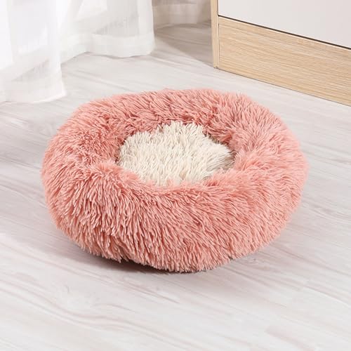 KYMMPL Beruhigendes Marshmallow-Donut-Hundebett, Anti-Angst, rund, weich, flauschig, Plüsch, verdickt, warmes Haustierbett für Hunde und Katzen (110 cm, Stil 3) von KYMMPL