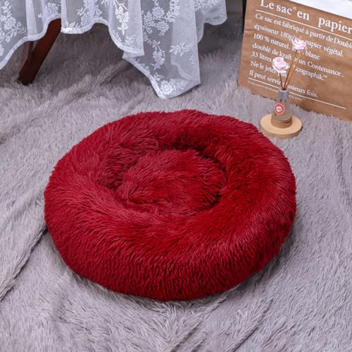 KYMMPL Beruhigendes Marshmallow-Donut-Hundebett, Anti-Angst, rund, weich, flauschig, Plüsch, verdickt, warmes Haustierbett für Hunde und Katzen (110 cm, Stil 8) von KYMMPL