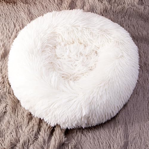 KYMMPL Beruhigendes Marshmallow-Donut-Hundebett, Anti-Angst, rund, weich, flauschig, Plüsch, verdickt, warmes Haustierbett für Hunde und Katzen (50 cm, Stil 6) von KYMMPL