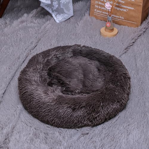 KYMMPL Beruhigendes Marshmallow-Donut-Hundebett, Anti-Angst, rund, weich, flauschig, Plüsch, verdickt, warmes Haustierbett für Hunde und Katzen (60 cm, Stil 4) von KYMMPL