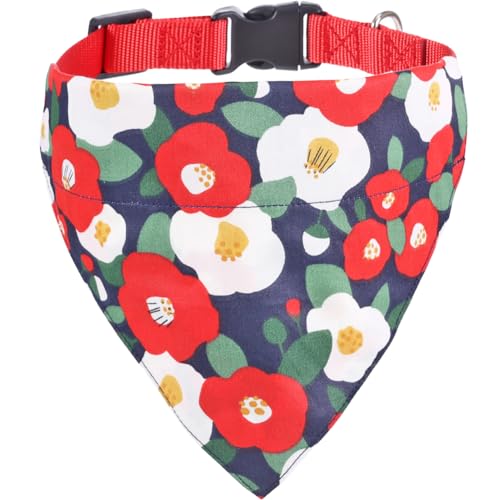 Hundehalsband mit Bandana, Blume, verstellbar, dreieckig, Lätzchen, Schal, Zubehör für Hunde, Katzen, Haustiere von KZHAREEN