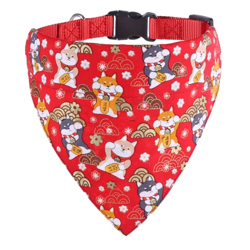 Hundehalsband mit Bandana, japanisches verstellbares Dreieck-Lätzchen, Schal, Zubehör für Hunde, Katzen, Haustiere von KZHAREEN