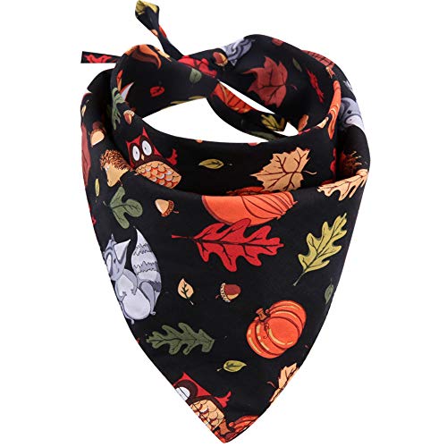 KZHAREEN Thanksgiving-Hunde-Bandana Reversible Triangle Lätzchen Schal Zubehör für Hunde, Katzen, Haustiere Tiere groß schwarz von KZHAREEN