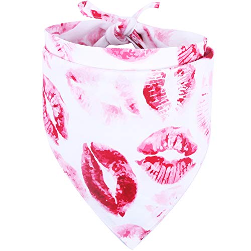 KZHAREEN Valentinstag Hund Bandana Reversible Dreieckstuch Lätzchen Schal Zubehör für Hunde Katzen Haustiere Groß von KZHAREEN