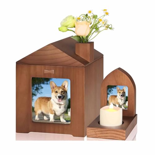 Haustierurnen für die Asche von Hunden, Hundeurnen mit Fotorahmen, Erinnerungsbox für Katzenasche, Beileidsurne zum Verlust des Hundes, Gedenkgeschenke für Haustiere, Erinnerungsgeschenk von KaBuea