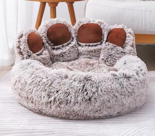 KaRFRi Großes Hundebett, waschbar, Donut-Katzenbett, weicher Plüsch, weich, warm, Hundematte, Geschenk für Hunde, Haustier, Katzenbett, Hundebett, Katzennest, Hundehaus (50 cm, Khaki) von KaRFRi