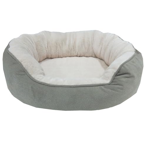 KaRFRi Orthopädisches Hundebett, beruhigendes Hundebett, weiches, bequemes Fleece-Hundebett mit abnehmbarem Plüsch-Sherpa-Bezug, Haustierbett, Katzennest, Zwinger, Geschenke für Hunde (46 x 36 x 18 von KaRFRi