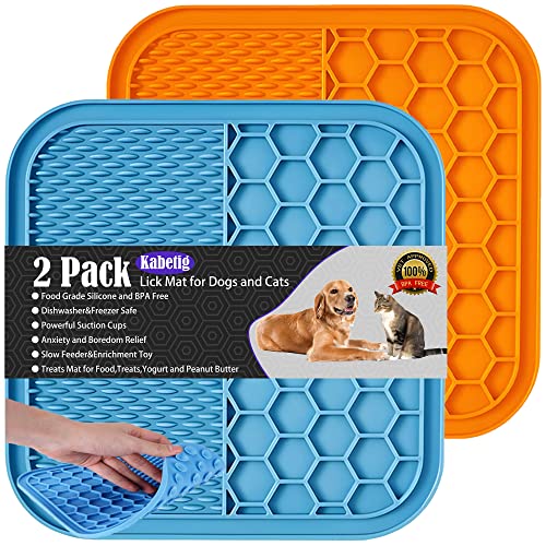 Kabetig Leckmatte für Hunde, Größe XL, Blau und Orange von Kabetig