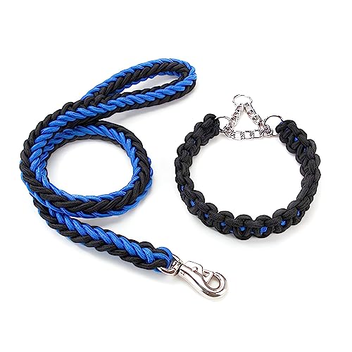 Gqiu Hundeleine und Halsband Nylon Geflecht Starke Haustierleine 360 Wirbel No Tangle Dog Walking Trainingsleine Weiches Hochleistungsseil für große mittlere Hunde Kleiner Welpe,Double Color 2,L von Kabxhueo