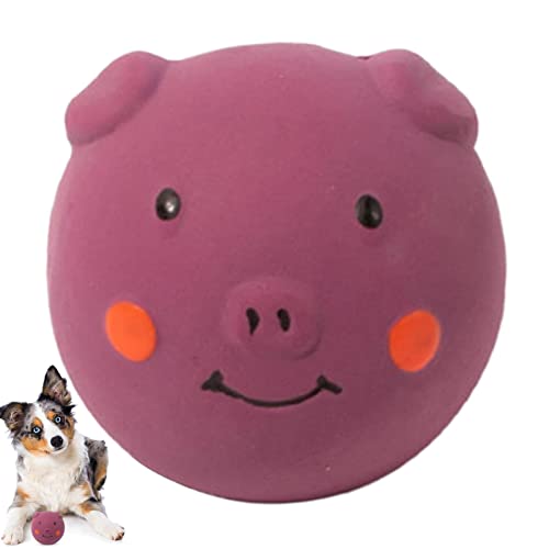 Kacey Quietschende Spielzeuge für Hunde - Cartoon-Schwein-Form-Welpen-Ball-Spielzeug,Interaktives Zahnen für Haustiere, süßes Hundespielzeug für kleine, mittelgroße Rassen von Kacey