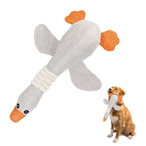 Hundespielzeug Unzerstörbar | Kauspielzeug Hund | Robust Enten | Gefüllte Spielzeug | Dog Toys | Quietschend Plüsch Hundespielzeug für Große und Kleine Hunde (beige) von Kaezuy