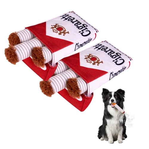 Interaktives Zigarette-Hundespielzeug, Hund-Zigaretten-Spielzeug, Quietschendes Hundespielzeug, Lustige Kichern mit Einer Box, Geeignet für Welpen, Kleine Hunde und Mittelgroße Hunde (2pcs) von Kaezuy