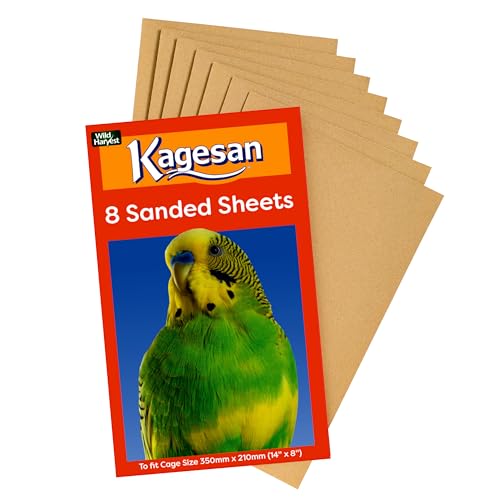 Kagesan Sandblätter für Vogelkäfige, klein (35 x 21 cm), 96 Stück von Kagesan