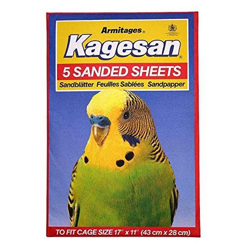 Kagesan Vogelkäfig-Schleifpapier, 2 x 5 Stück, 10 Blatt, 43 x 28 cm, Rot von Kagesan