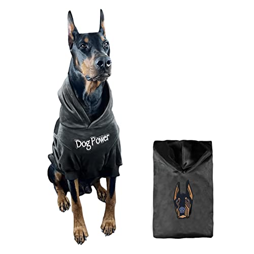 Kai Premium Hund Hoodie für Große Hunde, Samtmaterial, Dog Power, Mittelgroßer Hund Hoodie, Hundepullover (4XL, Grau) von Kai Lifestyle & Wellness