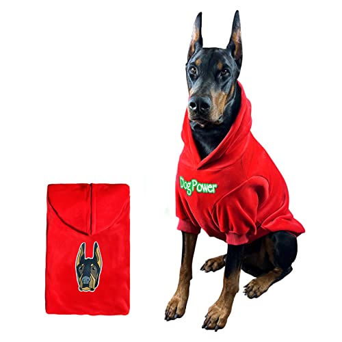 Kai Premium Hund Hoodie für Große Hunde, Samtmaterial, Dog Power, Mittelgroßer Hund Hoodie Großer Hund Pullover (6XL, Rot) von Kai Lifestyle & Wellness