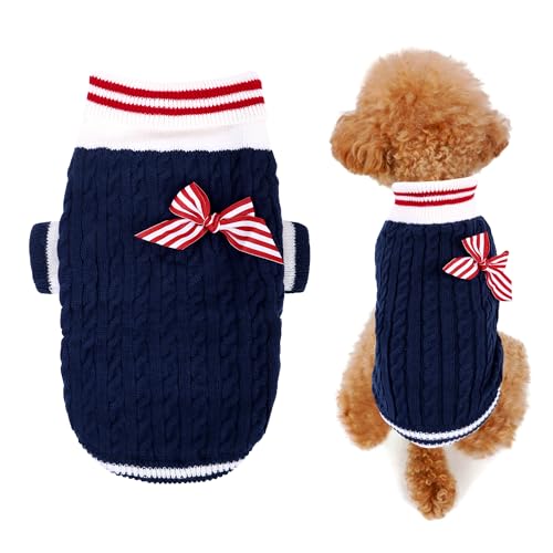 Hundepullover, Weicher Warmer Hundepullover, waschbar, Haustierpullover, Sweatshirt, Winterkleidung für Welpen, Kätzchen, Yorkie, Chihuahua (Blau, M) von Kaket