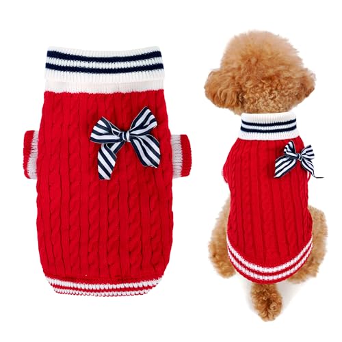 Hundepullover, weicher warmer Hundepullover, Haustierpullover, Sweatshirt, Weste, Pullover für Welpen, Kätzchen, Yorkie, Chihuahua (rot, M) von Kaket