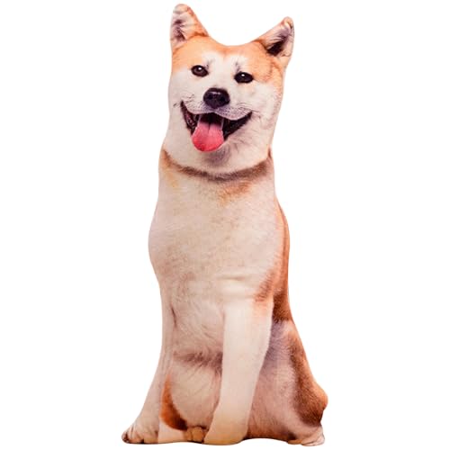 Hundeform geformtes Kissen 20 Zoll Baumwollgefüllte 3D -Hundekissen lustige realistische Hundekissen kuschelige dekorative Hund Plüsch für Zuhause, Büro, Hotel, Hundegeschenke, Shiba -Hundeform -Kiss von Kalastussaari