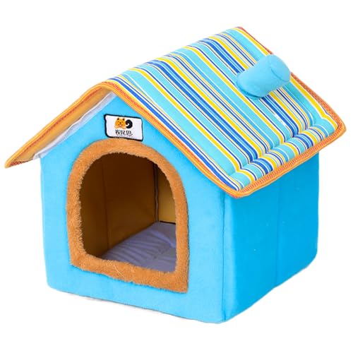 Hundehaus Indoor, 17x15x17 warm bequeme Plüsch-Hundehäuser mit Kissen und wasserdichtem nicht rutschfestem Boden, abnehmbarem und waschbarem Haustierhaus für kleine mittelgroße Hunde Katzen Hundehäus von Kalastussaari