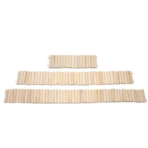 Kalastussaari 3pcs Hamster Bridge Holz biegsam Klettern Hamster Zaun DIY Hamster Käfigdekoration Haustier Hamster Leiterbrücke für Hamster Chinchilla kleine Tiere Hamster Käfigzubehör von Kalastussaari