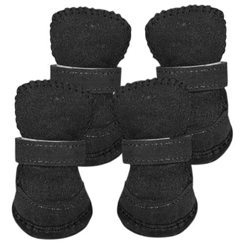 Kalastussaari 4pcs Hundestiefel & Pfotenschutz, warme Hundestiefel Lamm Fleece Hundepfotenschutz kalte Weahter Hundeschuhe für kleine Hundestiefel von Kalastussaari