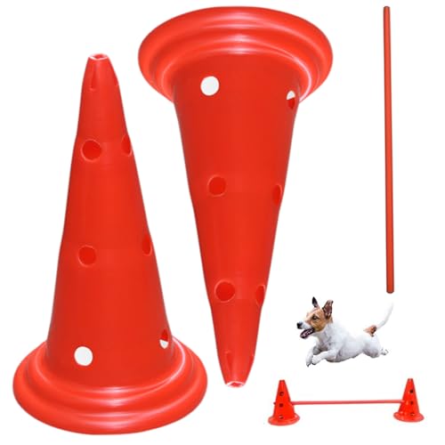 Kalastussaari Hundeagilities Ausrüstung Height & Breite einstellbare Hundebastelungskurs umfasst 2 Zapfen & 1 Cross Bar Outdoor Hinterhof Hundeagilities Kurs zum Training, Training Hundeversorgung von Kalastussaari