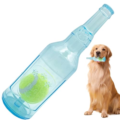 Kalastussaari Wasserflasche Hund Spielzeug 10x3incute Quietschende unzerstörbare Wasserflasche Hund Kauen Spielzeug Interaktive Hundesspielzeug für Zahnen, Training, Stressabbau, Blau von Kalastussaari