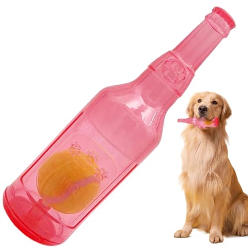 Kalastussaari Wasserflasche Hundespielzeug 10x3incute Quietschende unzerstörbare Wasserflasche Hund Kauen Spielzeug Interaktive Hundetiere für Zahnen, Training, Stressabbau, Rot von Kalastussaari