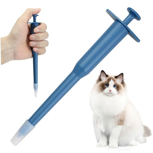 Katzenpillenschütze Kolben Pet Piller Poppers mit Silikonspitze Seite Grip Press Typ Handy Tiermedizin füttern Nicht rutschzylindrische Haustierpets-Piller für orale Tablettenkapsel Cat Pill Shooter von Kalastussaari