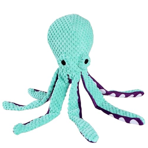 Oktopus Hund Spielzeug 12.6x3.4x3.4 '' Plüsch quietschende Hund Spielzeug Spaß & einbezogene lange Beine Tintenfisch -Hundespielzeug für Hunde aller Rassen grün interaktives Hund Spielzeug von Kalastussaari