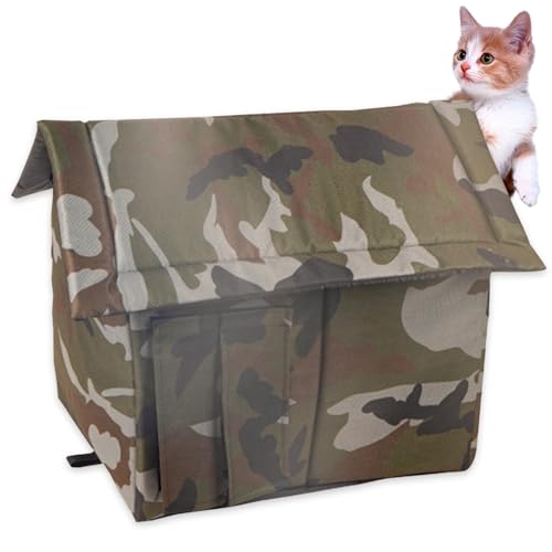 Outdoor Cat House wasserdichte Winddichte thermische Oxford -Stoff Wildkatze Schutz mit Etikettschwamm füllen Reißverschlüsse Abnehmbarer Außenkatze Katze Outdoor Cat House Outdoor Cat House von Kalastussaari