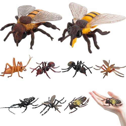 Spielzeuginsekten Spielzeug, 9pcs Mini -Figuren, realistische Bugs -Figuren Spielzeug, Halloween Party bevorzugt Schulprojektgeschenk für Kinder Kleinkinder von Kalastussaari