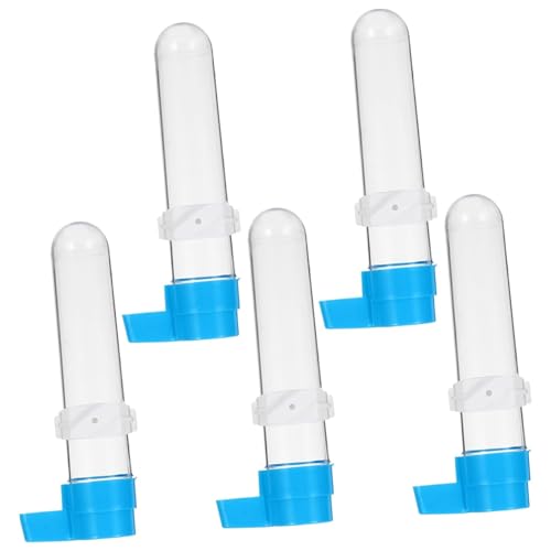 Kalastussaari Vogeltrinker, 5pcs Haustierwasserfuttermittel, 20 ml Automatischer Vogelwasserspender mit blauem Trinkort für Käfige Vogelversorgung von Kalastussaari