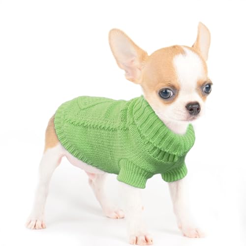 Hund Strickpullover, Chihuahua Pullover, Hundekleidung für kleine Hunde, Winter warme Welpenpullover, Rollkragen Strickpullover Haustier Katze Pullover Kaltes Wetter Outfits für Yorkie Teetasse von Kallfir's cutie