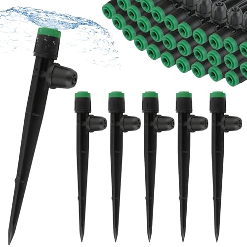 Kalolary 50PCS Vortex-Bewässerungssprühgerät für 1/4“ Schlauch, grün von Kalolary