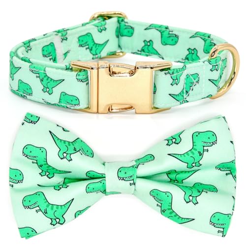 Hunde-/Katzenhalsband, Schleife, Dinosaurier-Muster, Größe XS (20,3 cm – 30,5 cm) von Kamercy