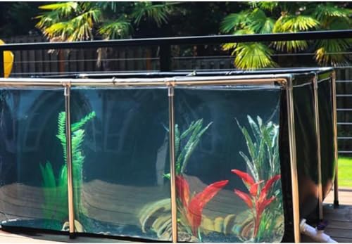 Kanduo Garten Fischteich Canvas-Aquarium mit Ständer for die Aquakultur, zusammenklappbares Canvas-Aquarium mit transparentem Sichtfenster Landwirtschaft Bewässerung(100x60x35cm) von Kanduo
