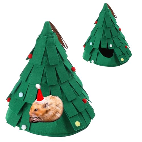 Kaohxzklcn Hamster Nager Spielzeug Versteck Spielzeug Niedliches Haus Hamster Käfig Versorgung Weihnachtsbaum Haus Foto Requisiten Haustier Bett Haus von Kaohxzklcn