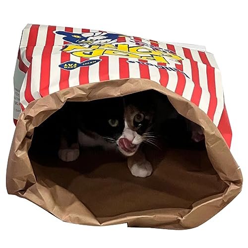 Tunnel Braun Papier PopcornBag Spielzeug für Haustier Hunde Kätzchen Versteck Spielen Tunnel Haustier Interaktion Laufställe Spielzeug Tragbares Haustier Spielen Tunnel Entertainment Spielzeug Für von Kaohxzklcn