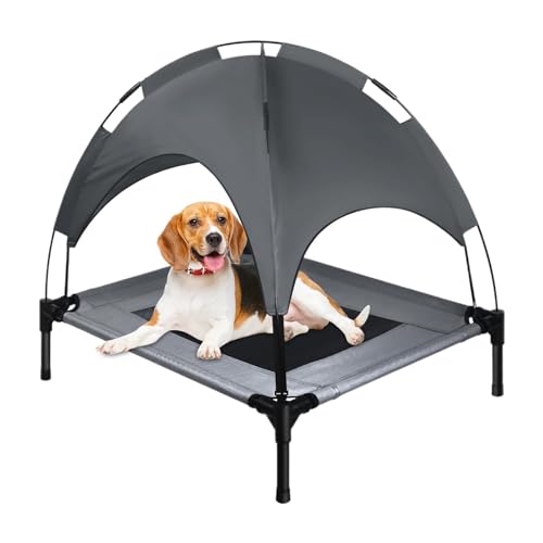 Hundebett Mit Baldachin - Hundeliege Mit Dach | Haustier Liegeplatz Draußen | Erhöhtes Hundebett Garten Outdoor | Katzenliege Katzenbett Hundesofa Schlafplatz Outdoor Für Camping Oder Strand von Kapaunn