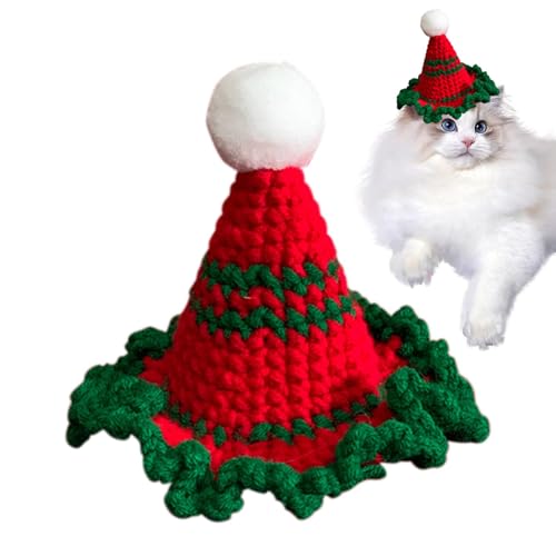 Kapaunn Katzenkostüm, Hundekostüm, leuchtende Farben, Weihnachtsmuster, niedlicher Hut, Welpenkostüm, verschiedene Größen, Katzenkopfbedeckung, festliches Haustier-Outfit für Weihnachtsbäume, von Kapaunn