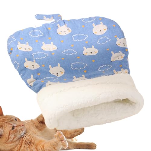 Kapaunn Plüsch-Katzenschlafsack, warmer Schlafsack, halbgeschlossenes Bett für Katzen, weiches Katzenbett für kaltes Wetter, Schlafen, Erholung, Unterhaltung für Couch, Sofa von Kapaunn