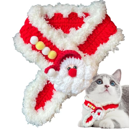 Kapaunn Weihnachts-Hundeschal | Haustier-Strickschal für Weihnachten, Kostüme, Hundehalstücher, Weihnachtsfeier, Winter-Halswärmer für Katzen, Hunde, Haustiere von Kapaunn