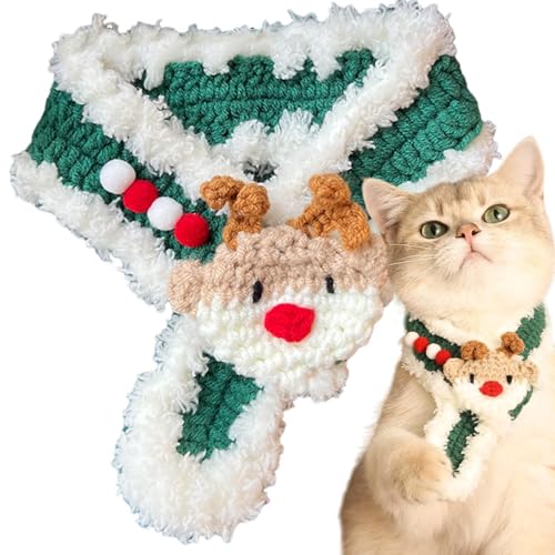 Kapaunn Weihnachtstücher für Hunde, gestrickter Schal, Weihnachtskostüme – Hundehalstuch, Weihnachtsfeier, Winter-Halswärmer für Katzen, Hunde, Haustiere von Kapaunn