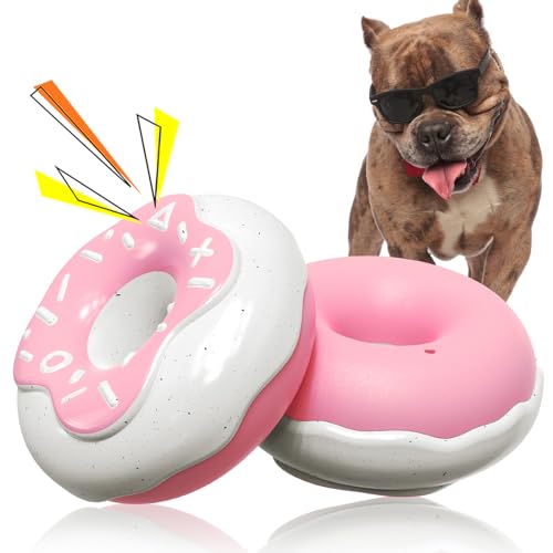 Kapetgo Hundespielzeug, unzerstörbar, robust, quietschend, interaktives Hundespielzeug für Langeweile, Donut-Form, unzerstörbares Hundespielzeug und Kauspielzeug für Welpen, kleine, mittelgroße und von Kapetgo